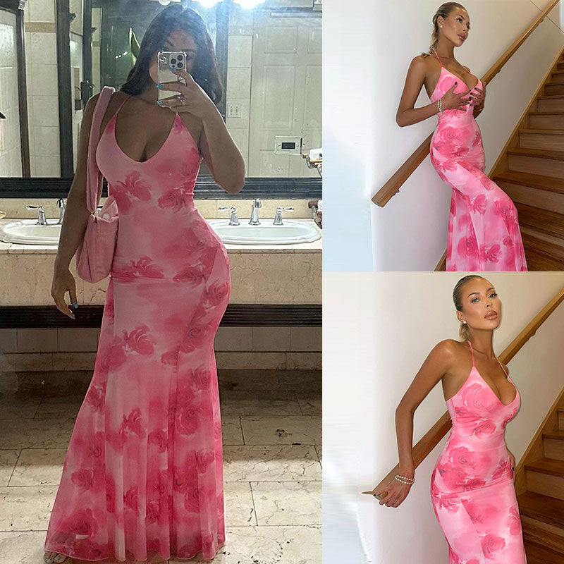 Dames Élégant Floral Maxi Robe Chic und Stil