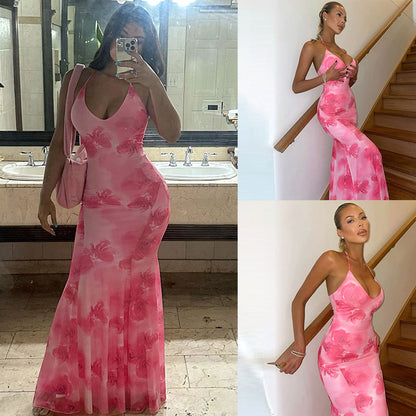 Dames Élégant Floral Maxi Robe Chic und Stil