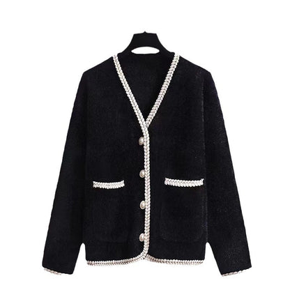 Dames élégant cardigan avec des accents décoratifs de perles Chic und Stil
