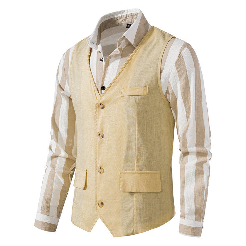 Formal vests for men with trendy striped pattern and practical pockets Chic and Style