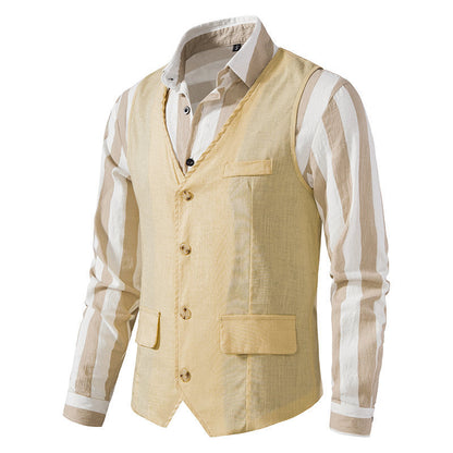 Formal vests for men with trendy striped pattern and practical pockets Chic and Style