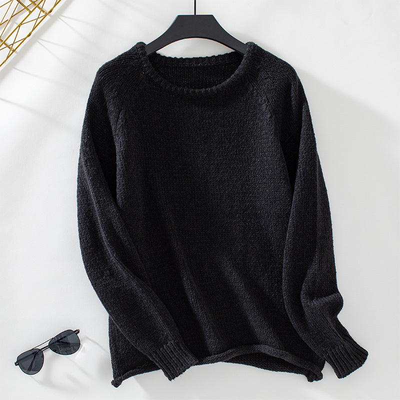 Pull en tricot confortable pour femmes avec une coupe ample et un col rond Chic und Stil