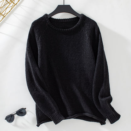 Pull en tricot confortable pour femmes avec une coupe ample et un col rond Chic und Stil