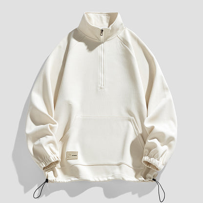 Pull-over à manches longues pour hommes avec ouverture zippée courte Chic und Stil