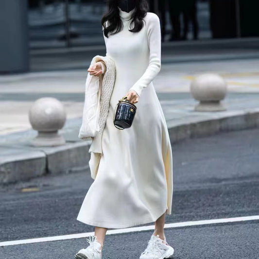Robe en tricot à manches longues pour dames Chic und Stil