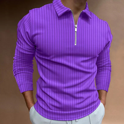 Polo à manches longues pour hommes avec fermeture éclair à la mode Chic und Stil