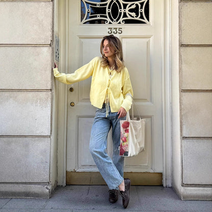 Dames cardigan en tricot léger avec lien décoratif Chic und Stil