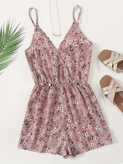 Femmes Élégante robe à fleurs avec des fines bretelles spaghetti et une taille élastique Chic und Stil