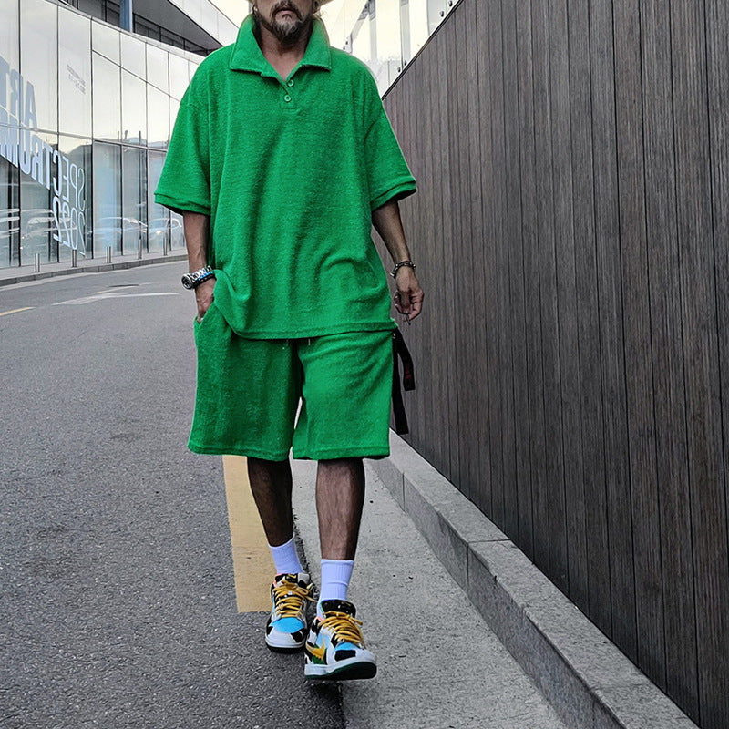 Homme polo décontracté à manches courtes avec shorts confortables Chic und Stil