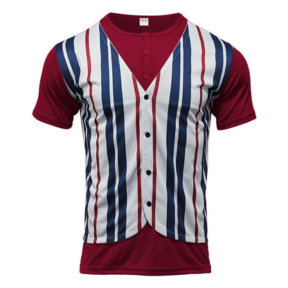 Chemise à manches courtes pour hommes au look rayé sportif avec boutonnière Chic und Stil