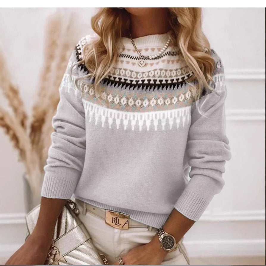 Pull en tricot pour femmes avec motif nordique Chic und Stil