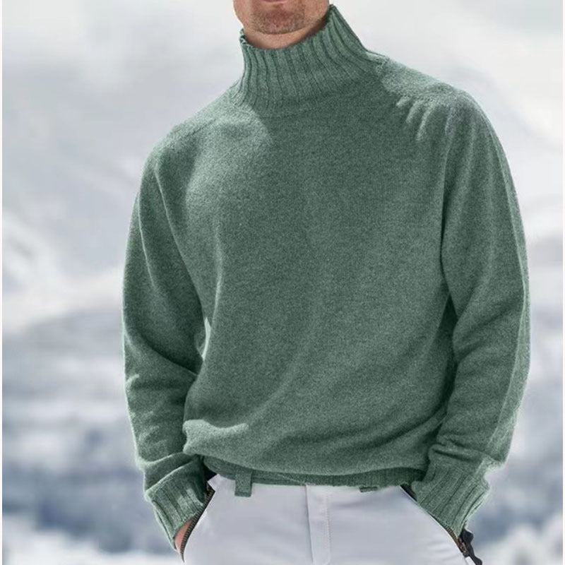 Pull à col roulé pour hommes en laine de haute qualité avec des détails texturés Chic und Stil