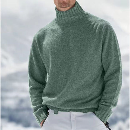 Pull à col roulé pour hommes en laine de haute qualité avec des détails texturés Chic und Stil