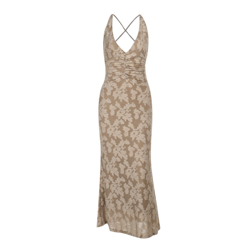 Dames Élégante Robe Maxi Florale Chic und Stil