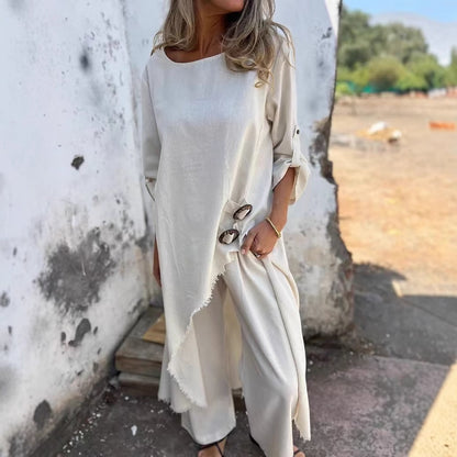 Robe de plage oversize pour femmes avec détails de boutons Chic und Stil
