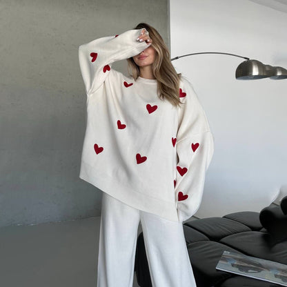 Pull oversized pour femmes avec motif cœur Chic und Stil