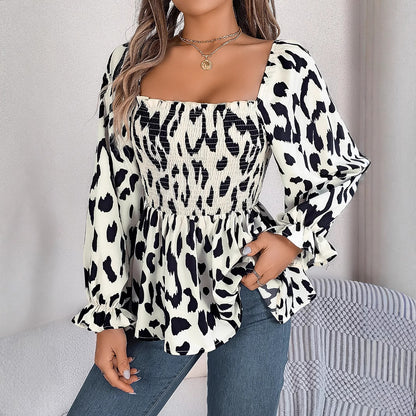 Blouse féminine tendance avec volants et imprimé animal chic Chic und Stil