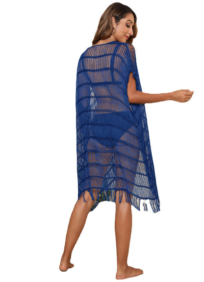 Dames Crochet Franges Couverture de Plage Kimono Chic und Stil