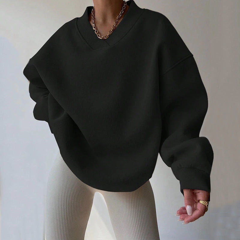 Femmes pull surdimensionné à col en V Chic und Stil