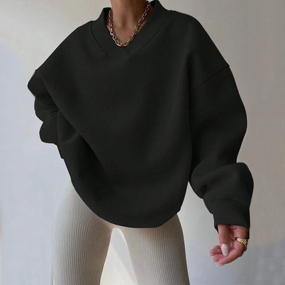 Femmes pull surdimensionné à col en V Chic und Stil