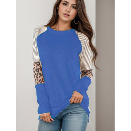 Chemisier long à manches longues pour femmes avec imprimé animal et design à rayures modernes Chic & Stil