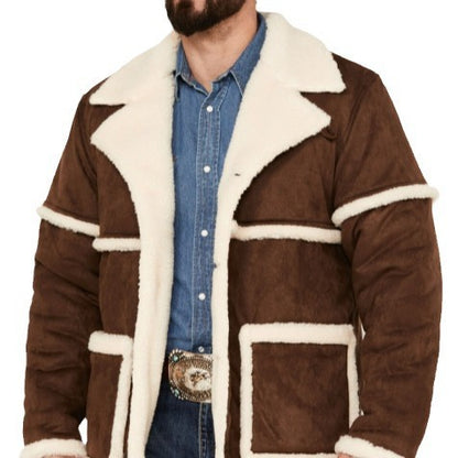 Men's sheepskin coat, cozy, with large pockets and an elegant collar Chic and Style