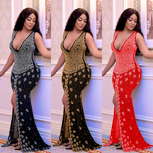 Ladies Elegant Chic and Stylish Slit Evening Dress