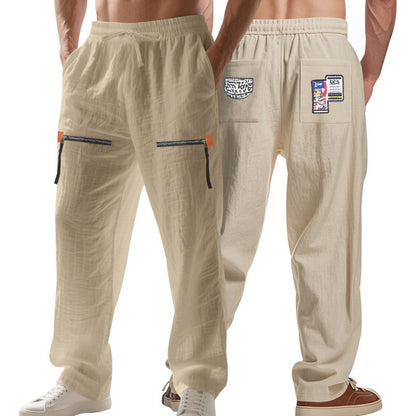 Lightweight cargo pants for men with elastic waistband and practical zip pockets Chic and Style