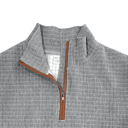 Sporty pullover for men with half-zip closure and textured surface Chic and Style