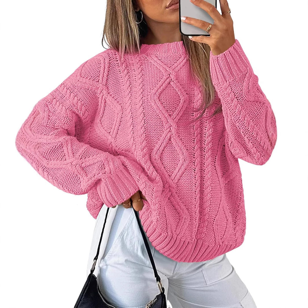 Pull en tricots épais pour femmes avec motif ondulé et coupe ample Chic und Stil