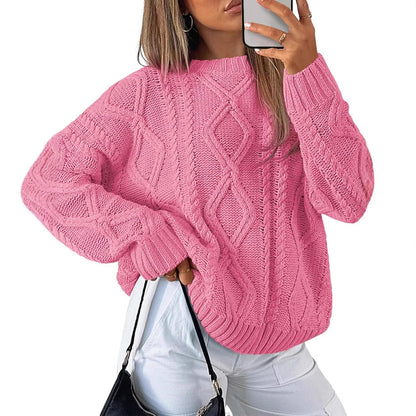 Pull en tricots épais pour femmes avec motif ondulé et coupe ample Chic und Stil