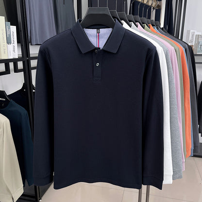 Men's Long Sleeve Polo with Structured Design and Breathable Properties Chic and Style