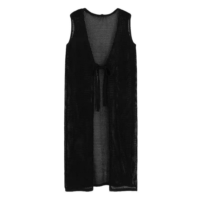 Dames gilet en tricot avec coupe ample et lien Chic und Stil