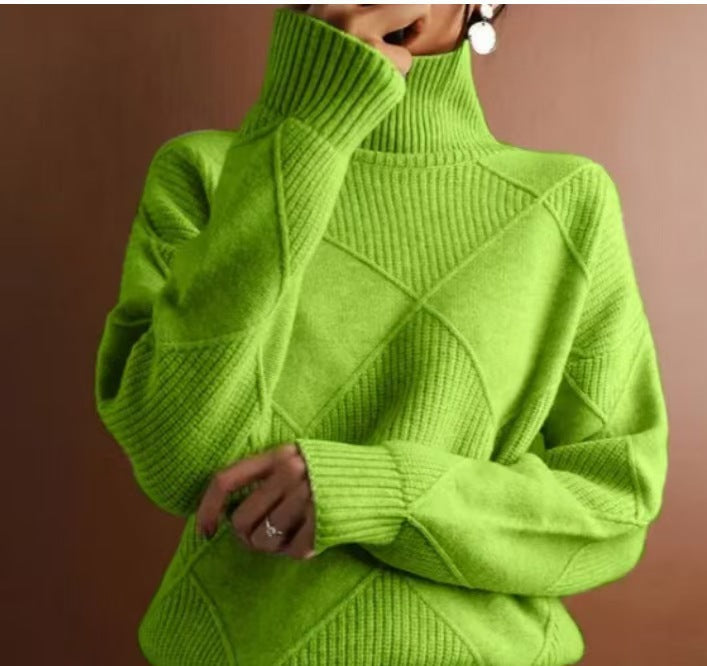Pull oversized pour femmes avec col montant et design structuré Chic und Stil