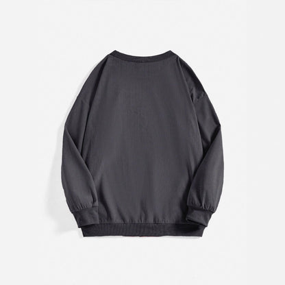 Pull oversized décontracté pour femmes avec impression statement et texture côtelée Chic und Stil