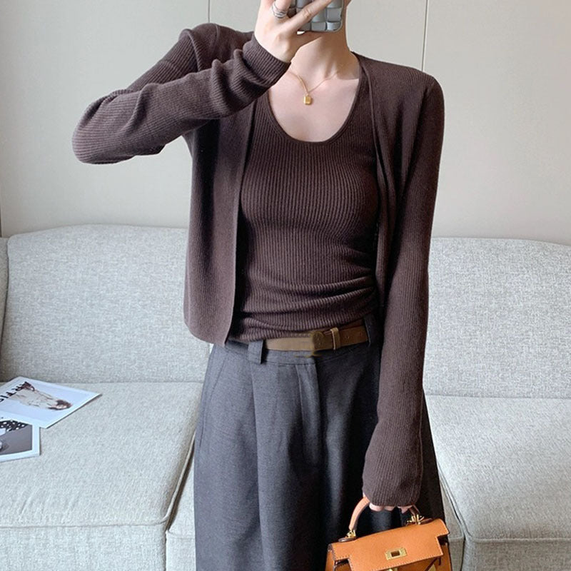 Dames cardigan léger et décontracté avec une fine structure en rib Chic und Stil