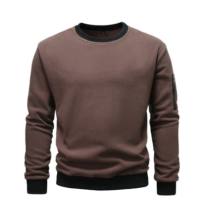 Comfortable fleece pullover for men with zip pocket Chic and Style