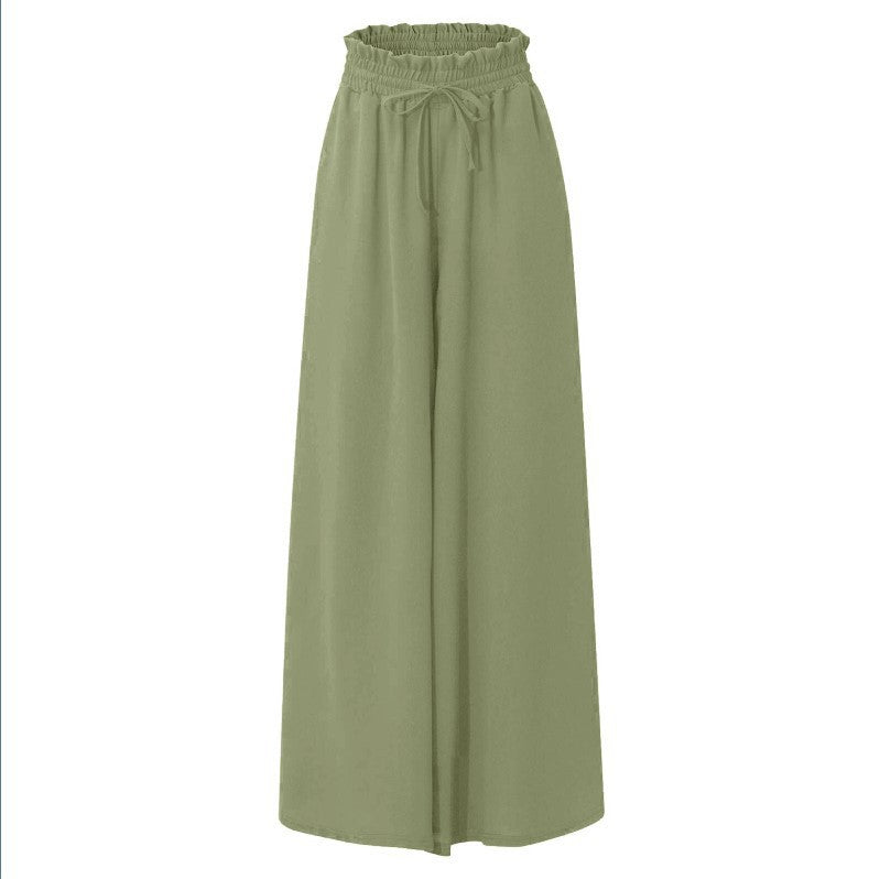 Ladies Stylish Wide Pants with Elastic Waist Chic and Style