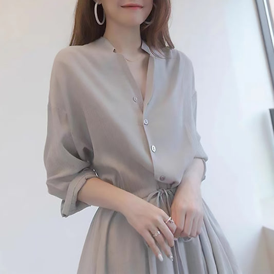 Robe midi boutonnée décontractée pour femme Chic und Stil