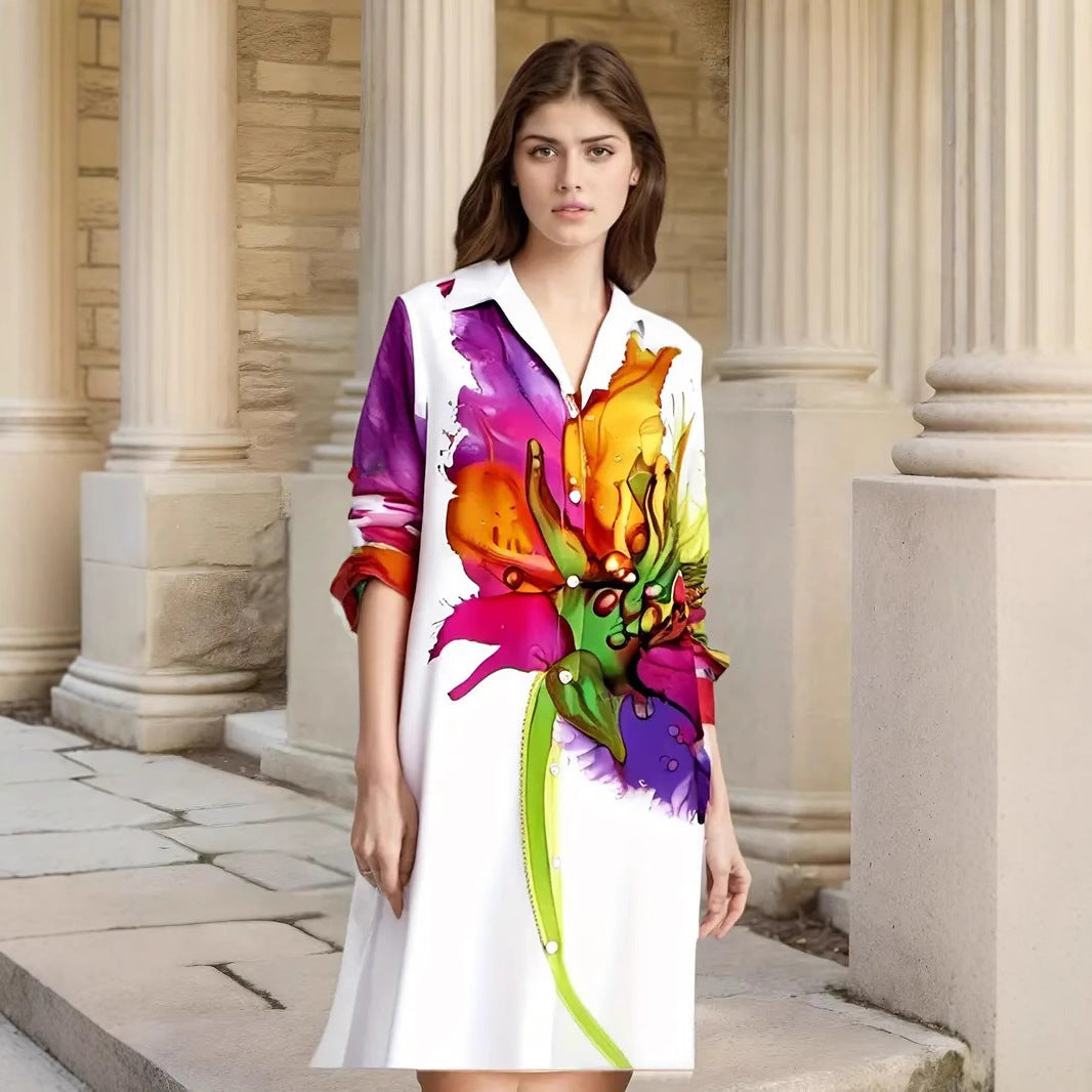 Robes chemises élégantes pour femmes avec design floral Chic und Stil
