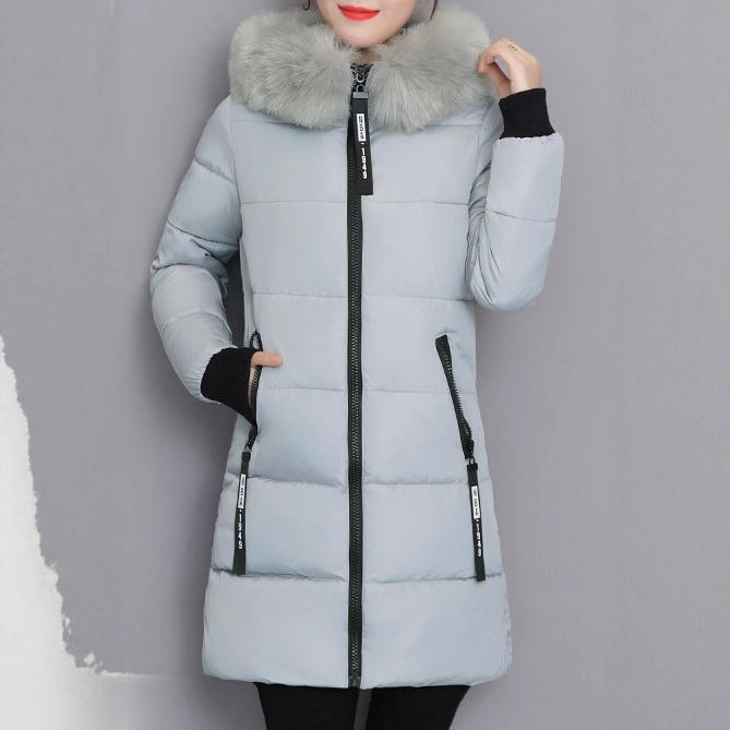 Veste matelassée à manches longues pour femmes avec col en fausse fourrure amovible Chic & Stil