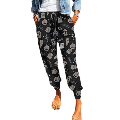 Women's Layered Print Jogger Pants, Relaxed Fit Chic und Stil