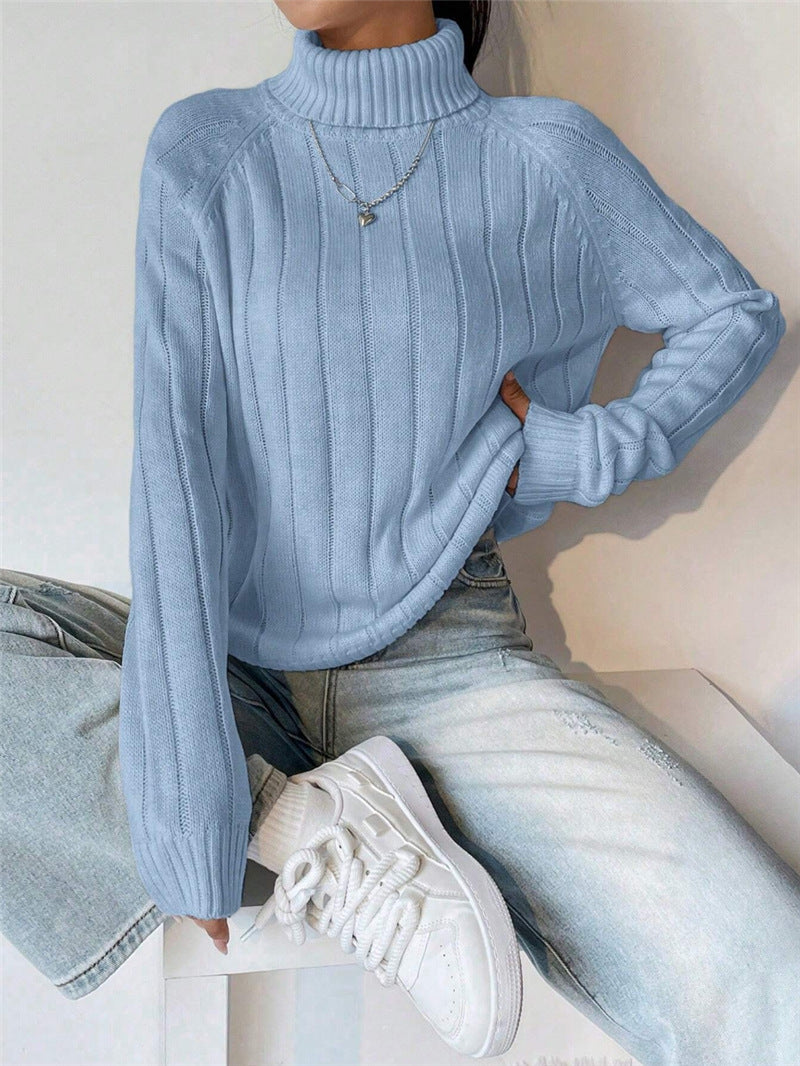 Pull en tricot pour femmes avec col montant Chic und Stil