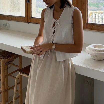 Dames ensemble d'été léger au style décontracté avec des liens Chic und Stil