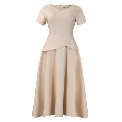 Dames Élégante Robe Maxi avec haut cintré et jupe fluide Chic und Stil