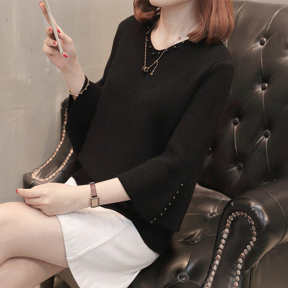 Pull femme avec coupe ample et détails en perles Chic und Stil