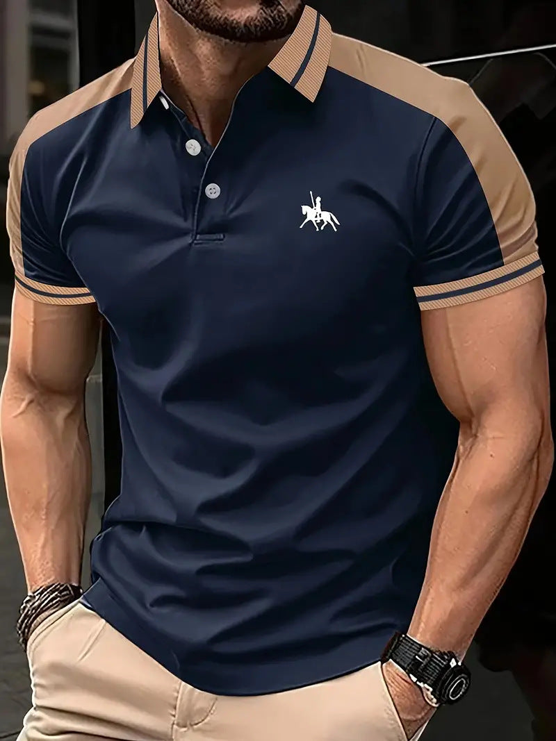 Hommes Polo performance à col contrasté élégant Chic und Stil