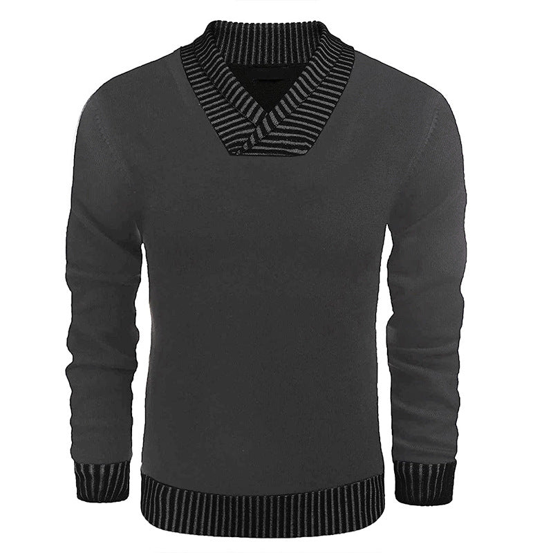 Pull en tricot élégant pour hommes avec col châle moderne et dessus structuré Chic und Stil