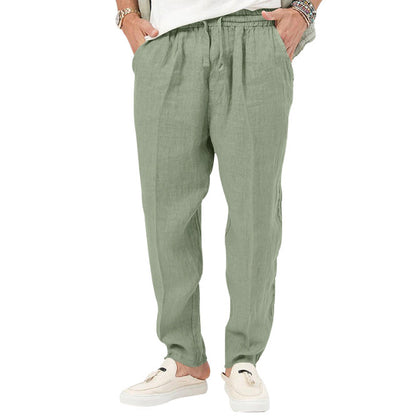 Light linen pants for men with elastic waist and practical pockets Chic and Style
