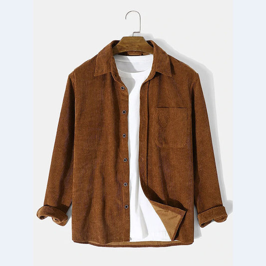 Veste en corduroy pour hommes avec une optique finement structurée et une poche poitrine pratique Chic und Stil
